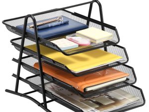 Marbrasse Desk Organiser, Letter Tray Organizer, Paper Tray Stackable