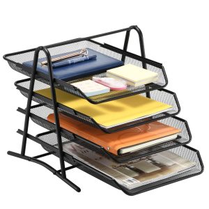 Marbrasse Desk Organiser, Letter Tray Organizer, Paper Tray Stackable
