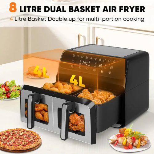 Hawthyhome Dual Air Fryer 8L Large for Family - Image 3