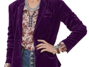 MINTLIMIT Women's Velvet Jacket Suit Vintage Long Sleeve