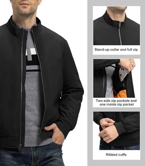 YSENTO Mens Bomber Jackets Winter Casual Windbreakers Jacket - Image 6