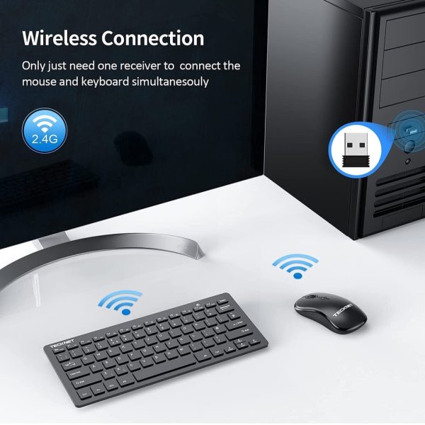 TECKNET Mini Wireless Keyboard and Mouse Set - Image 2