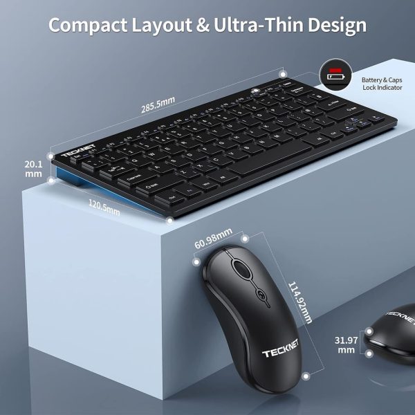 TECKNET Mini Wireless Keyboard and Mouse Set - Image 4
