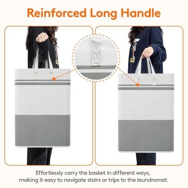 Brand New Lifewit 2 Pack 60L Laundry Basket with Lid - Image 5