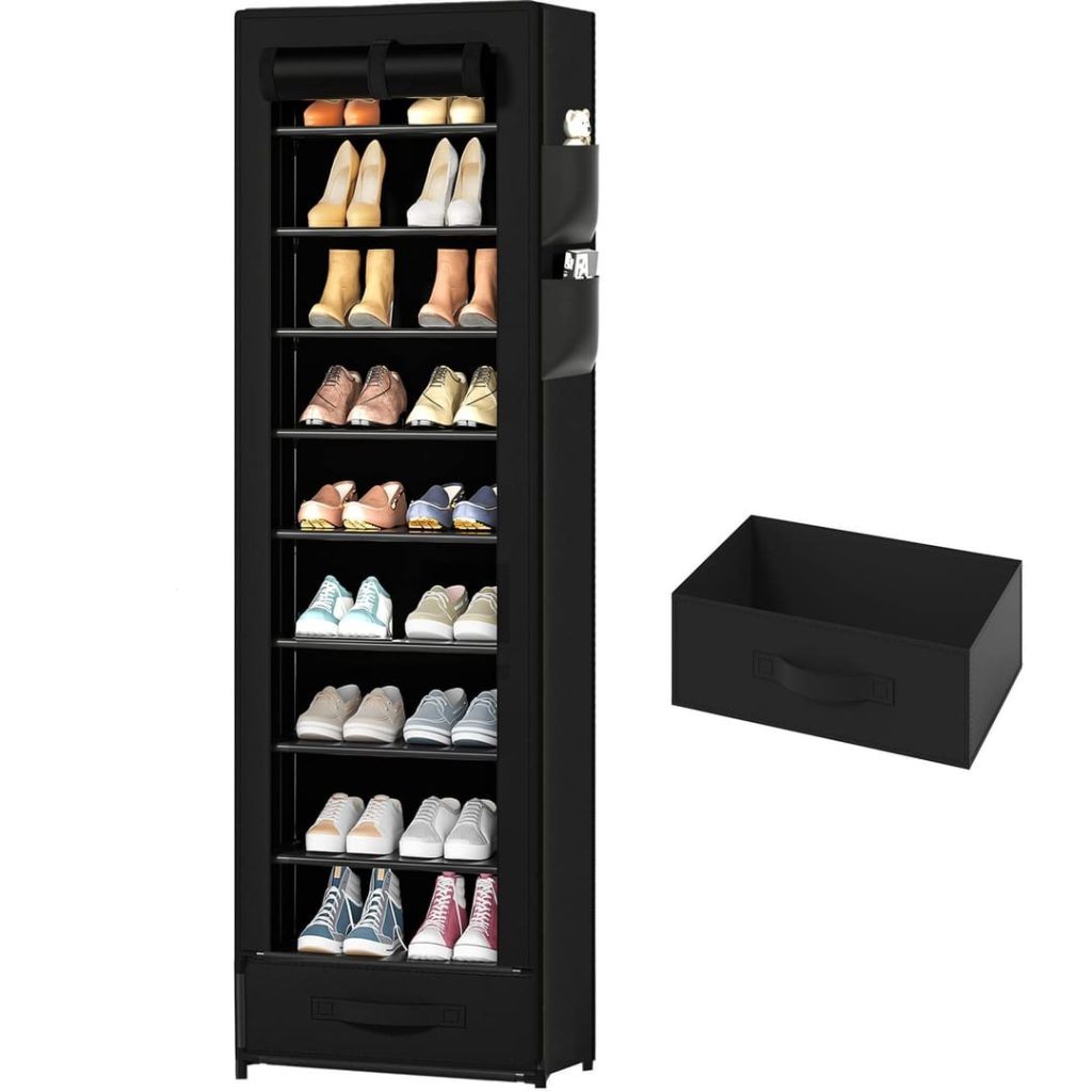 OYREL Shoe Rack 10 Tier Tall 36-41Pairs with 6 Large Pockets