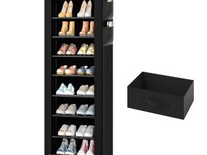 OYREL Shoe Rack 10 Tier Tall 36-41Pairs with 6 Large Pockets