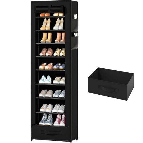 OYREL Shoe Rack 10 Tier Tall 36-41Pairs with 6 Large Pockets