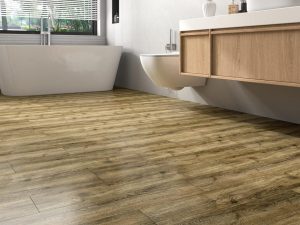 FunStick 90×15CM 35 Pcs Peel and Stick Tiles Kitchen Brown Wood Effect Vinyl Flooring Stick on Tiles for Bathroom Floor