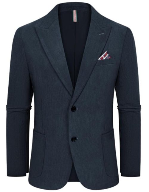 PJ PAUL JONES Mens Jackets Smart Casual Two Buttons Corduroy Jackets Dark Blue - Image 2