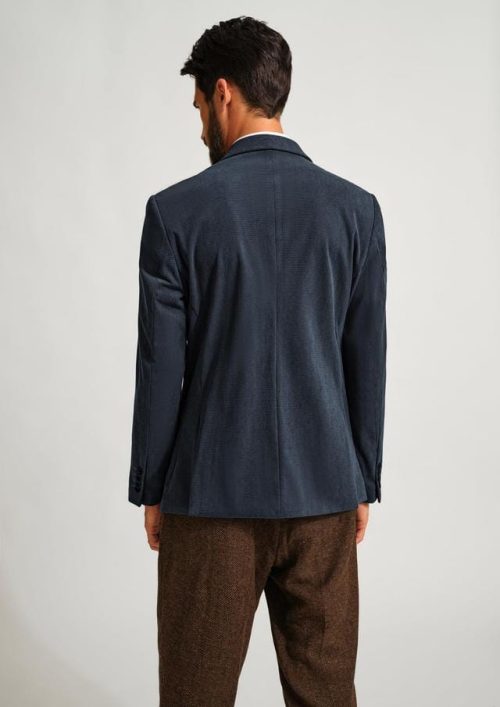 PJ PAUL JONES Mens Jackets Smart Casual Two Buttons Corduroy Jackets Dark Blue - Image 5