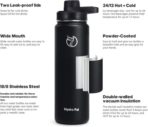 HydroPal Vacuum Insulated Stainless Steel Water Bottle - Image 2
