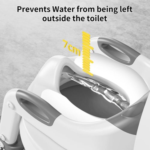 ‎RABB 1ST Potty Training Toilet, Adjustable Toddler Toilet Seat and Step for Kids, 2 in 1 Toilet Steps for Toddlers,Non Slip & Space Efficient & Splash Guard - Image 4
