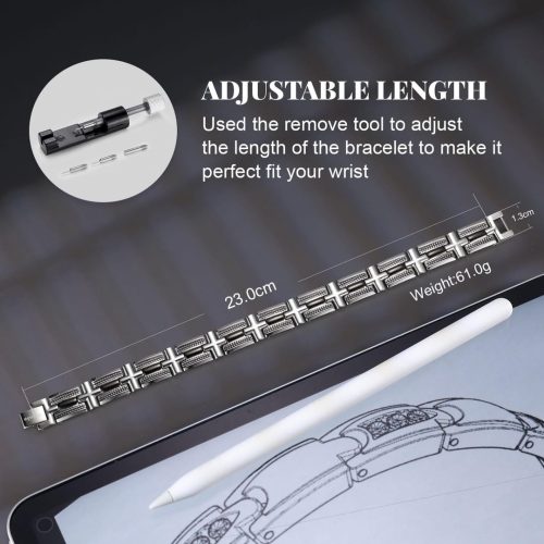 RainSo Stainless Steel Magnetic Bracelet for Men - Image 3