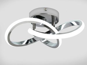 HOUZEE Ceiling Lamp Small Elegant Unique Silver LED Light Fixture for Aisle Entrance, Hallway Cold White 22W