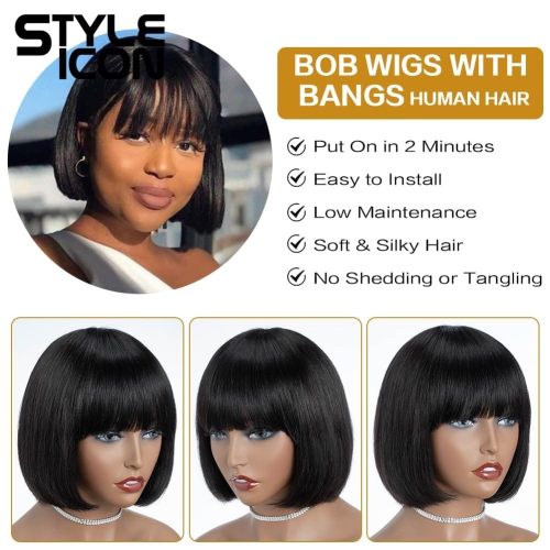 Style Icon 99J Bob Human Hair Wig - Image 3