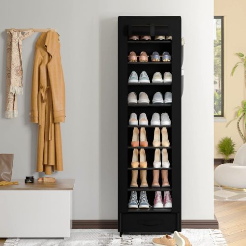 OYREL Shoe Rack 10 Tier Tall 36-41Pairs with 6 Large Pockets - Image 2