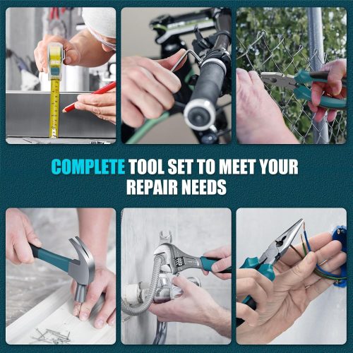 Sundpey Home Tool Kit 206-PCs - Household Tool Set with 12V Cordless Drill Portable Starter Power Tool Combo Kits - Image 7