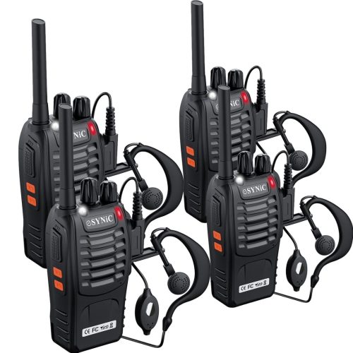 eSynic 4Pack Professional Walkie Talkies for Adult USB Rechargeable Walkie Talkies 16CH Two Way Radio Hand Free VOX Walkie Talkies With LED Lights Wonderful Gifts for Kids etc - Image 8