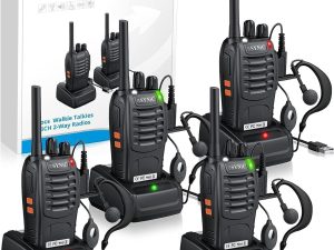 eSynic 4Pack Professional Walkie Talkies for Adult USB Rechargeable Walkie Talkies 16CH Two Way Radio Hand Free VOX Walkie Talkies With LED Lights Wonderful Gifts for Kids etc