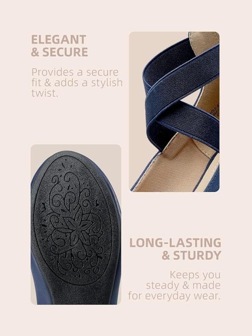 DREAM PAIRS Women's Elastic Ankle Straps Ballet Flats Shoes - Image 4