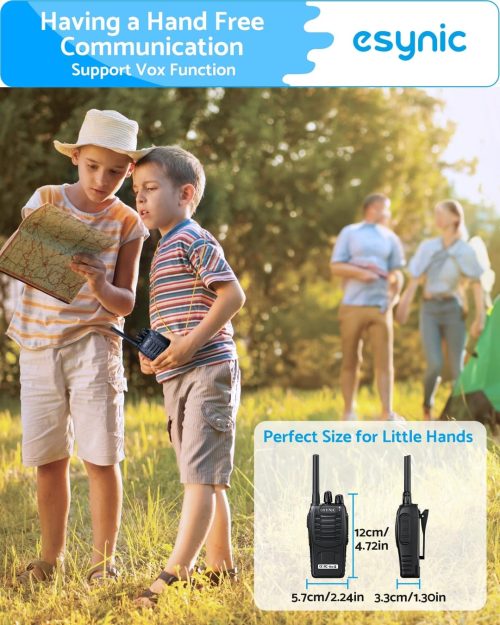 eSynic 4Pack Professional Walkie Talkies for Adult USB Rechargeable Walkie Talkies 16CH Two Way Radio Hand Free VOX Walkie Talkies With LED Lights Wonderful Gifts for Kids etc - Image 6