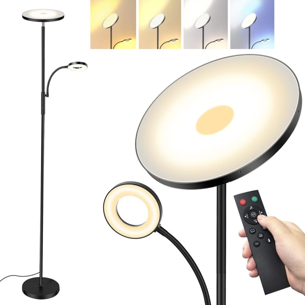 Upgraded 42W 4200LM Dimmable Floor Standing Lamp with Remote & Touch Control