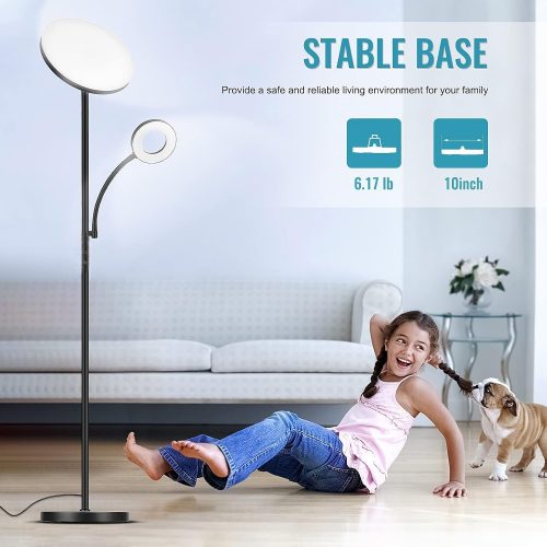 Upgraded 42W 4200LM Dimmable Floor Standing Lamp with Remote & Touch Control - Image 2