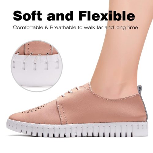 UberDeco Women Leather Loafers Moccasins Comfy Sneakers - Image 2