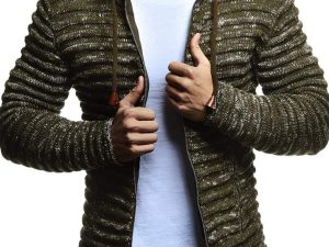 Leif Nelson Men Cardigan Jacket Hood LN-20724