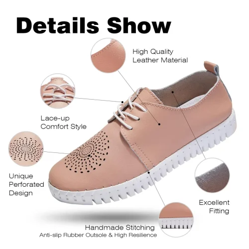 UberDeco Women Leather Loafers Moccasins Comfy Sneakers - Image 5