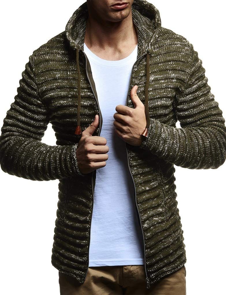 Leif Nelson Men Cardigan Jacket Hood LN-20724
