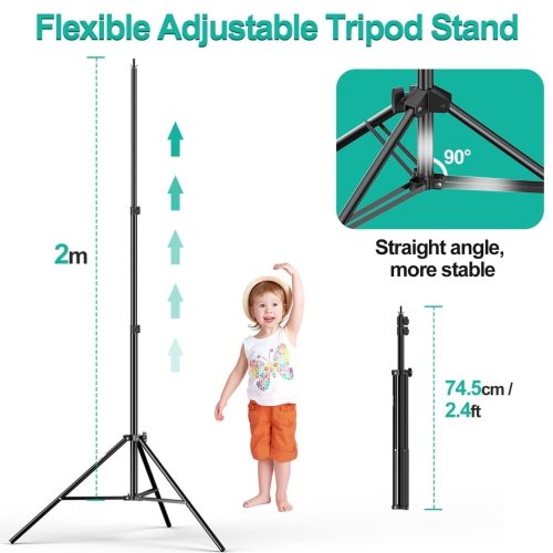 EMART Photography Backdrop Stand Kit 2X2m/ 6.5X6.5ft - Image 3