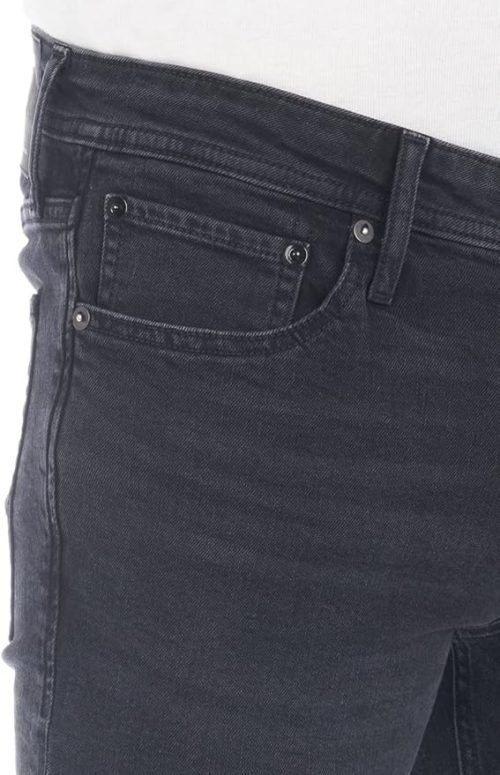 JACK & JONES JJIGLENN Men's Black Denim Jeans Trousers Slim Fit Stretch - Image 4