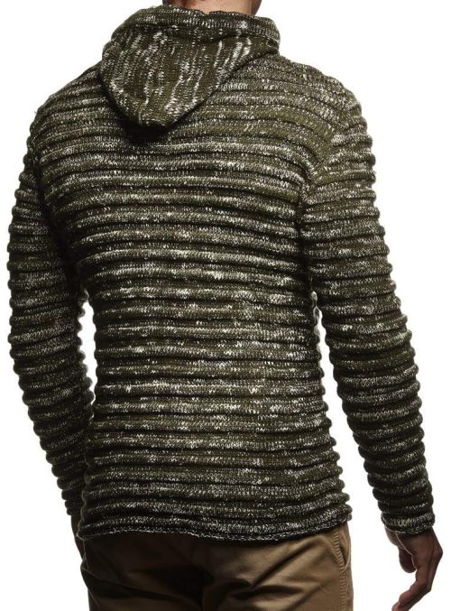 Leif Nelson Men Cardigan Jacket Hood LN-20724 - Image 4