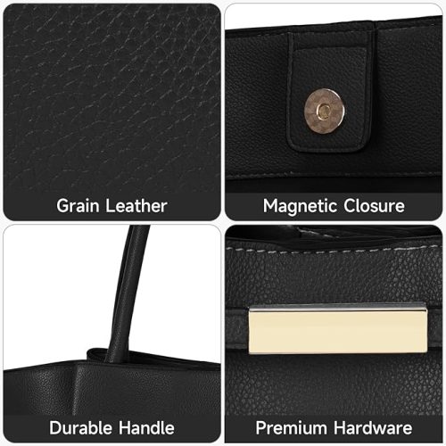 ACUYE Tote Bag for Women - Faux Leather Work Tote Purse with Top Handle - Trendy Y2K Handbag - Image 5
