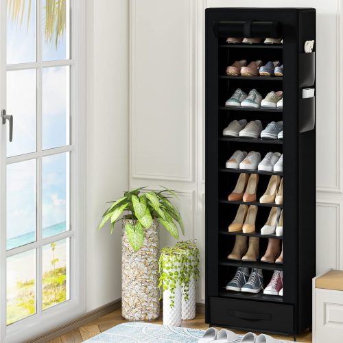 OYREL Shoe Rack 10 Tier Tall 36-41Pairs with 6 Large Pockets - Image 6