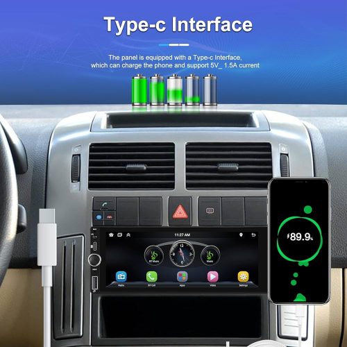 Rimoody Single Din Wireless Carplay Car Stereo Android Auto 6.86 inch HD Touch Screen Car Radio Bluetooth FM/RDS EQ Backup Camera USB Type-C SWC - Image 6