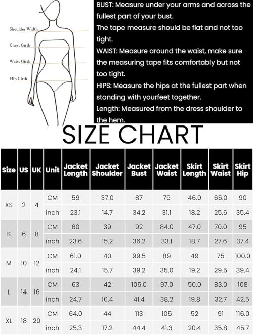 Allegra K Suit Sets for Women's 2 Piece Outfits Blazer Work Pencil Skirt Suit Black - Image 6