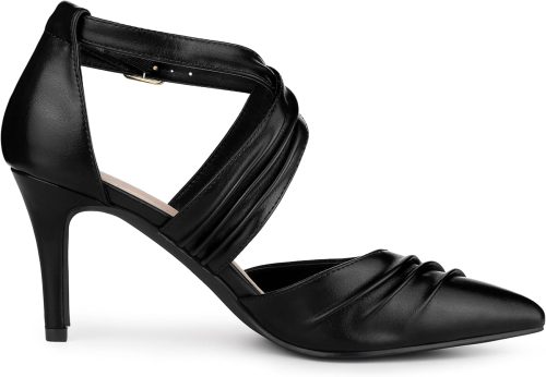 Allegra K Women's Slouches Cross Strap Pointed Toe Stiletto Heels Pumps Black - Image 6