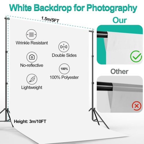 EMART Photography Backdrop Stand Kit 2X2m/ 6.5X6.5ft - Image 4