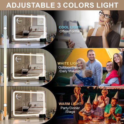 Hollywood Vanity 80x55cm Mirror with Lights and Bluetooth - Image 2