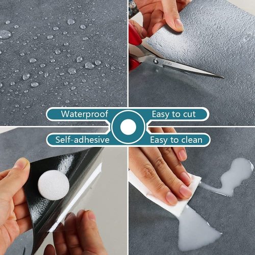 VEELIKE Grey Floor Tiles Self Adhesive Stick on Floor Tiles for Bathroom Kitchen - Image 3