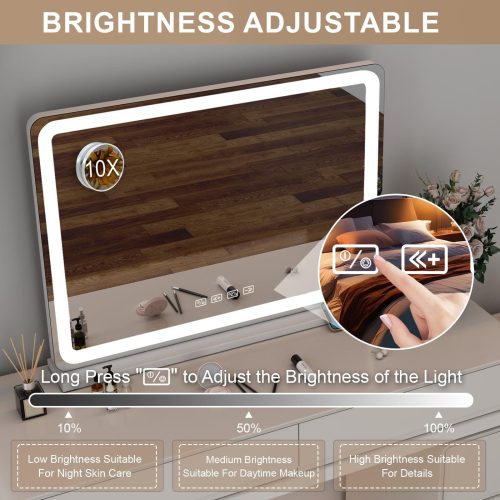 Hollywood Vanity 80x55cm Mirror with Lights and Bluetooth - Image 4