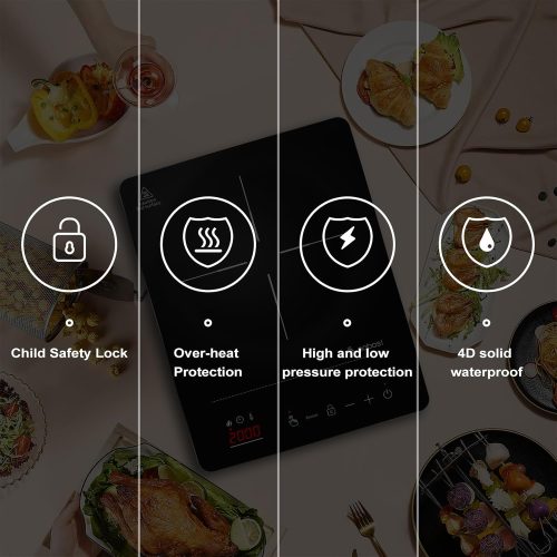 Aobosi Induction Hob, Single Induction Cooker with Portable Ultra-thin Body(32 * 26 * 4.2), 20 Power and Temperature levels, Booster Function 2000W, Safety Lock, 10H Timer - Image 6