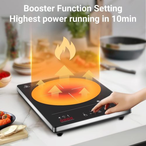 Aobosi Induction Hob, Single Induction Cooker with Portable Ultra-thin Body(32 * 26 * 4.2), 20 Power and Temperature levels, Booster Function 2000W, Safety Lock, 10H Timer - Image 3