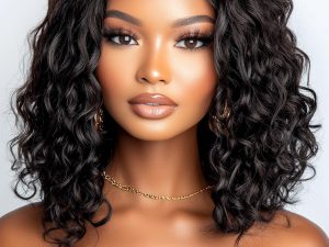FASHION IDOL Short Curly Human Hair Bob Wigs for Women
