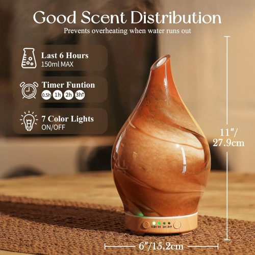 Porseme 150ml Glass Aromatherapy Essential Oil Diffuser - Image 3