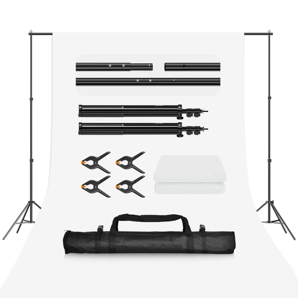 EMART Photography Backdrop Stand Kit 2X2m/ 6.5X6.5ft