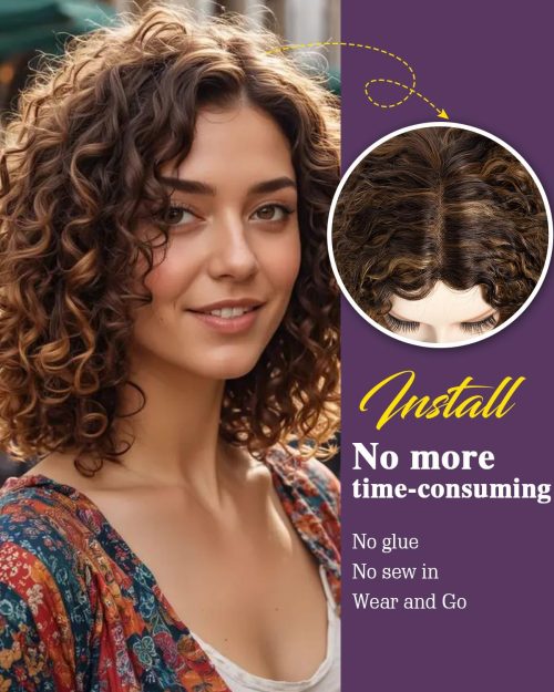 FASHION IDOL Short Curly Bob Human Hair - Image 5