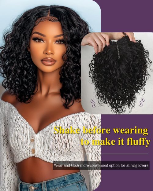FASHION IDOL Short Curly Human Hair Bob Wigs for Women - Image 6